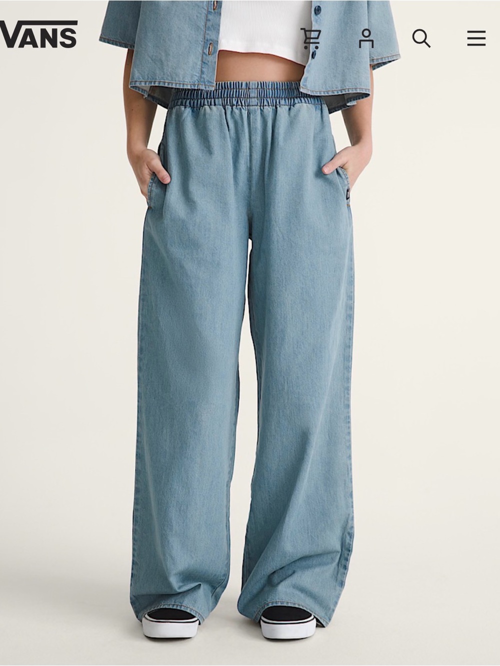 Vans Light Blue Wide-Leg Denim Pants